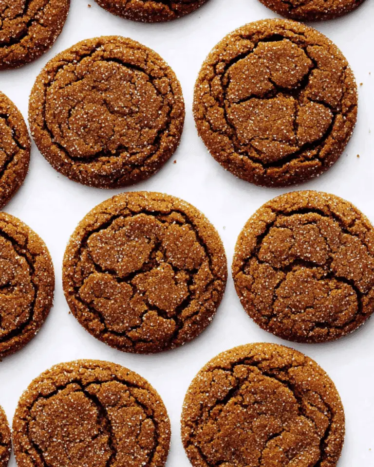 Super ginger molasses cookies with a crackled surface and sugar coating, arranged on a white background.
