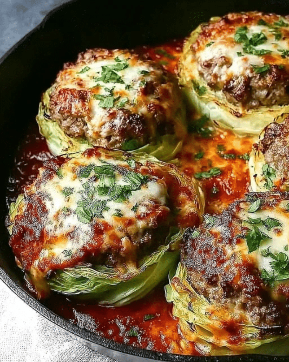 Easy Oven-Baked Cabbage Burgers with Ground Beef