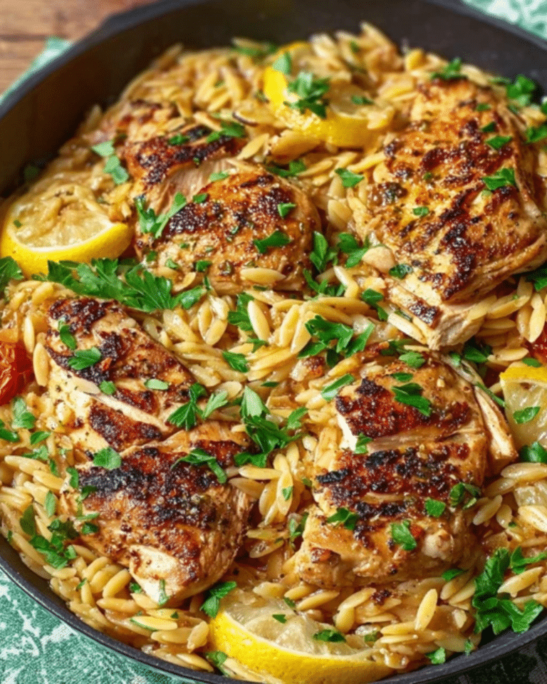 Lemon Pepper Chicken Orzo – Bright & Easy One-Pan Dinner