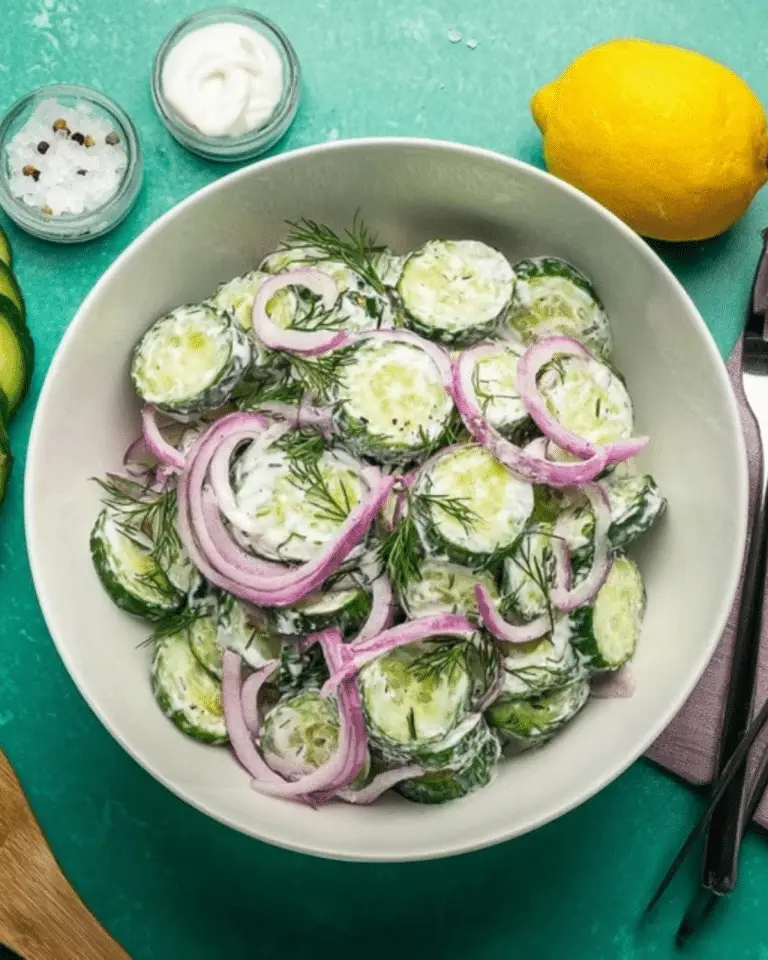 Tzatziki Cucumber Salad – Easy Creamy Mediterranean Side