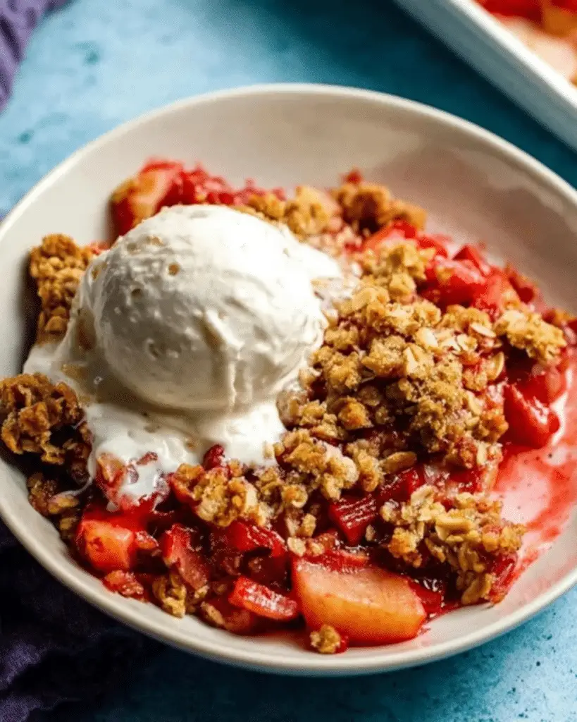 Apple Rhubarb Crisp – Best Easy Homemade Dessert