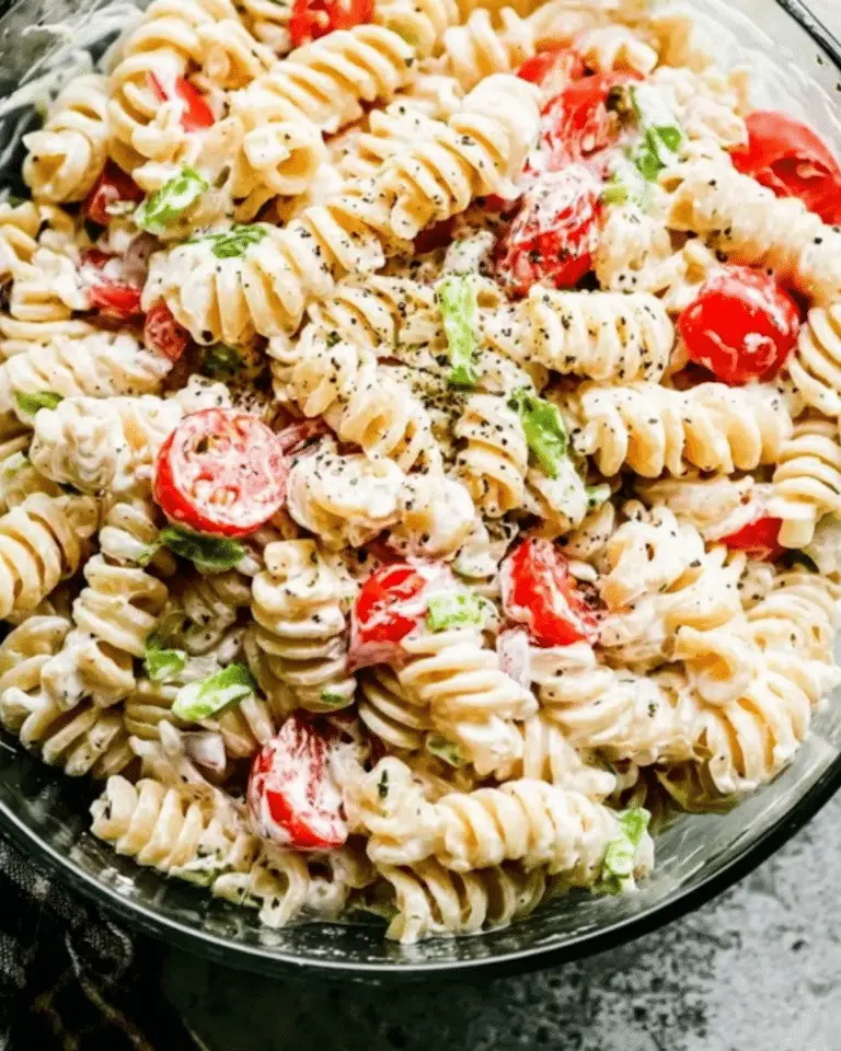 Easy Creamy Pasta Salad Simple Delicious Recipe