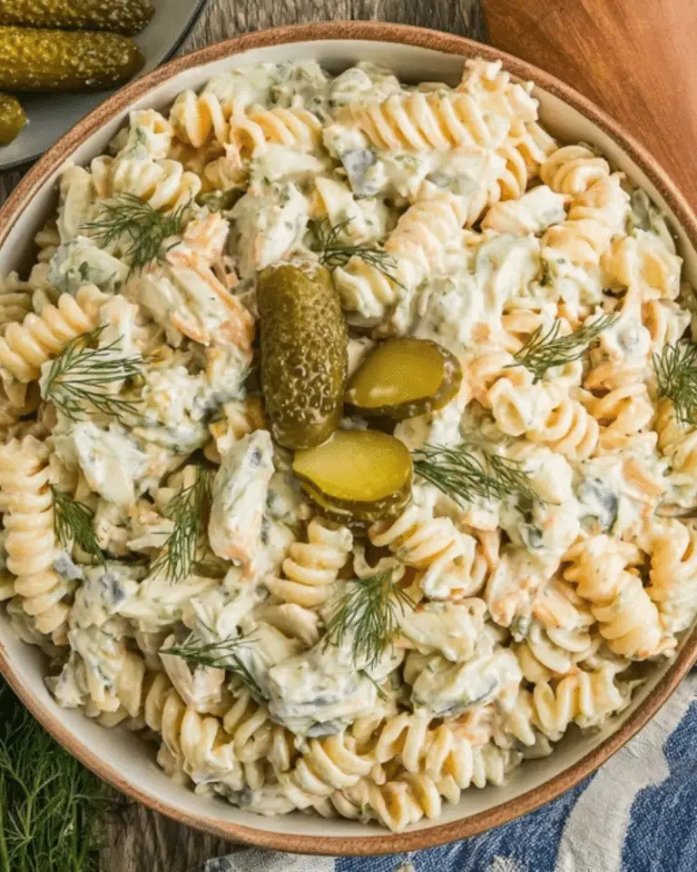 Simple Dill Pickle Pasta Salad Easy Creamy Recipe