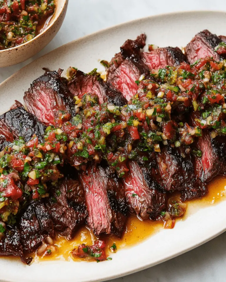 Grilled Skirt Steak with Grated Tomato Salsa Recipe