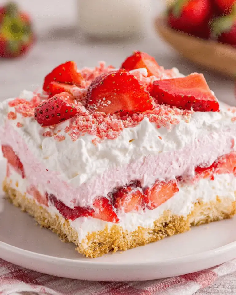 Strawberry Lasagna: Easy No Bake Layered Dessert