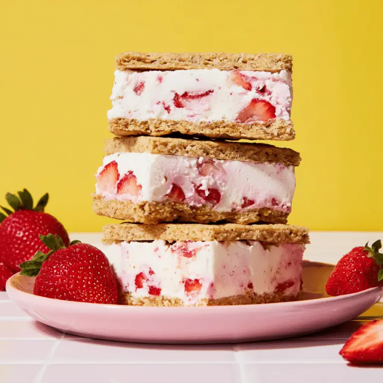 Cinnamon Oatmeal Strawberry Ice Cream Sandwiches Recipe