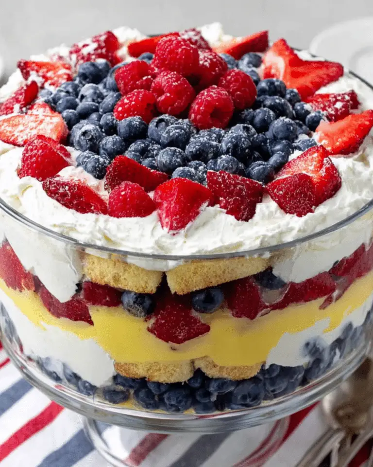 Red White and Blue Berry Trifle: Best Easy Festive Dessert