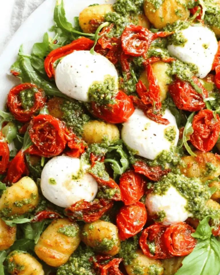 Roasted Gnocchi Salad with Pesto and Mozzarella Easy Recipe