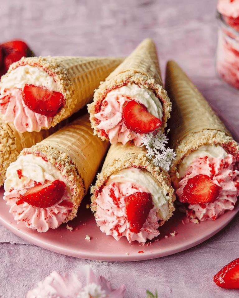 Strawberry Crunch Cheesecake Cones: The Ultimate Creamy No-Bake Dessert Everyone Will Crave