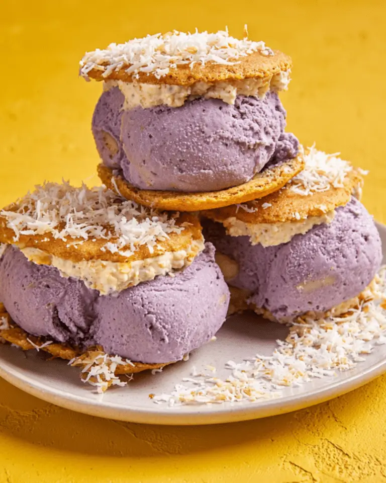 Coconut Ube Ice Cream Sandwiches: Easy Tropical Frozen Dessert