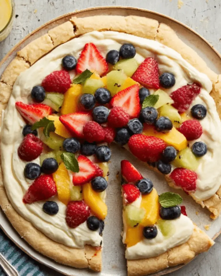 Fruit Pizza Sugar Cookie Tart: Easy Fresh Fruit Dessert
