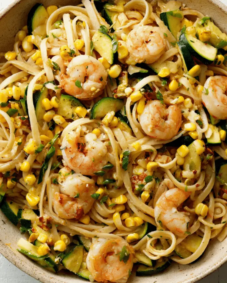 Linguine with Zucchini, Corn, and Shrimp: Easy Summer Pasta Recipe